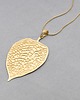 złote naszyjniki Naszyjnik - duży srebrny, pozłacany liść , listek 2