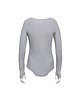 body damskie Szare body z długim rękawem 5