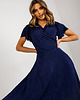 sukienki maxi damskie Granatowa asymetryczna sukienka wieczorowa Elena 2