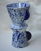 czajniki i dzbanki Ceramiczny dripper w kobaltowe ciapki i dzbanuszek. Ceramika ręcznie robiona 1