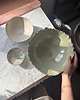 patery i talerze Ceramiczny Zestaw Okrągła Misa na Sałaty XL Matcha Green & 2 miseczki 3