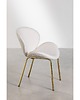 krzesła Krzesło Szenilowe Krzesło Metalowe Złota Podstawa Rafa Białe 3