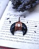 wisiory Wisior miedziany lunula obsydian moonstone II 3