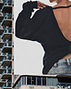 bluza bez kaptura damska Czarna Bluza z odkrytymi plecami Show'em Black 2
