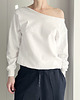 bluza bez kaptura damska Biała bluza cięta 3