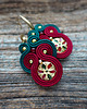 kolczyki soutache Świąteczne kolczyki soutache w odcieniach bordo i zieleni 1