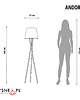 lampy podłogowe Drewniana lampa na trójnogu z abażurem butelkowa zieleń ANDORA 6