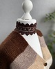chokery Czekoladowy brązowy koronkowy choker szydełkowy z pazurem 1