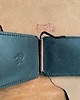 portfele damskie Czarno-brązowy portfel ze skóry ręcznie uszyty zapinany na klips. 5