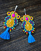 kolczyki z żywicy Etniczne  kolczyki soutache z chwostami 1