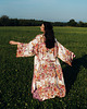 bluzki kimonowe damskie Kimono Flower Ecru LONG 4