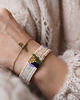 bransoletki - inne Bransoletka handmade z lnem, wełną i koralikami 1