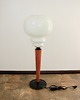 lampy stołowe Lampa stołowa modern, lata 70., metal, drewno i szkło, E27 5