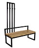 ławki Ławka Metalowa Z Wieszakiem Loft Siedzisko Drewno Lite Dąb LM-84 1