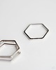 pierścionki - różne Rhodium Plated Hexagon Shape Ring 4
