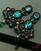 kolczyki soutache Czarno tęczowe kolczyki sutasz 1