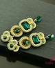 kolczyki soutache Beż, złoto i zieleń- kolczyki sutasz 5