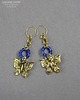 kolczyki z mosiądzu Złoty motyl z kobaltem urocze długie modne kolczyki w stylu boho handmade 4