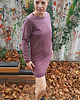 sukienki midi damskie SLOGAN Rose plum melange sukienka damska 4
