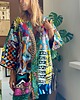 kurtki damskie Zjawiskowe ocieplane kimono patchwork 1