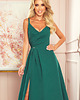 sukienki maxi damskie 299-4 CHIARA elegancka maxi suknia zielona 2