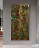 obrazy Obraz artystyczny 80x160cm w kolorach szmaragd i złoto 1