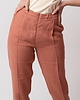 spodnie materiałowe damskie Lniane spodnie w kant, DARK CORAL PINK 4
