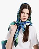 szale damskie SILK SCARF /  blue & green 90x90 2