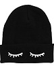 czapki damskie Beanie ZAMKNIĘTE OCZY Czapka Czarna 1