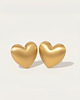kolczyki pozłacane Złote szczotkowane kolczyki serca ze stali chirurgicznej Paraiso Philotea 1