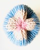 czapki damskie Wełniana czapka handmade kolorowe ozdobne włóczki niebieska różowa 2