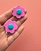 kolczyki z masy plastycznej Kolczyki Kwiatki Pinky 1