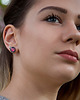 kolczyki szklane Magenta Poppy kolczyki wkrętki dla niej 1