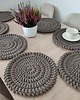 podkładki do kuchni Komplet szydełkowych podkładek pod talerze ze sznurka 8szt-32cm 1