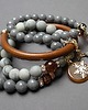 bransoletki z kamieni naturalnych Cognac and grey vol. 13 /13-12-21/ set 4