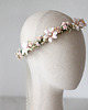 Ślubne ozdoby do włosów Wianek z gipsówki i różowych kwiatów 6