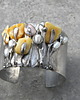 bransoletki wire wrapping Bursztyny mleczne -  bransoleta mankiet CUFF 1