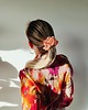 gumki do włosów Gumka jedwabna, scrunchie, frotka brzoskwiniowa rosa MAXI 3