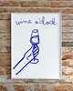 plakaty PLAKAT wino, niebieska grafika, wine o clock, ozdoba do kuchni 2