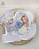 kartki scrapbooking Kartka urodzinowa  na 18 urodziny, kartka cyferka ""Blue Hope" GOTOWA 2