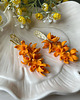 kolczyki z masy plastycznej Mahonia Golden Petals polimerowa glina handmade 1