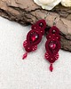 kolczyki soutache Orina kolczyki sutasz bordowe długie  wieczorowe z kryształami 2