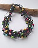 korale Naszyjnik lniany z kolorowym drewnem.Energetyczny 2