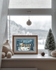 obrazy i plakaty do pokoju dziecięcego PLAKAT zimowa wioska ilustracja górski krajobraz zimowy 1