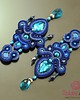 kolczyki soutache Granatowo turkusowe kolczyki sutasz 2