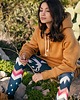 bluza z kapturem damska Bluza Luzak Musztardowy 2