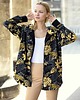 bluza z kapturem damska Bluza Long Back złoty liść 2