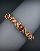 bransoletki wire wrapping Bransoleta mankietowa z bursztynem 2