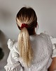 gumki do włosów Gumka jedwabna, scrunchie, gumka satynowa burgundowa róża MINI 1