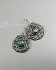 kolczyki wire wrapping Srebrne wianki - malachit 2